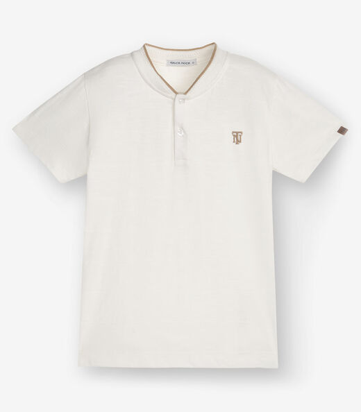 Camiseta Menino em Meia Malha Trick Nick Bege