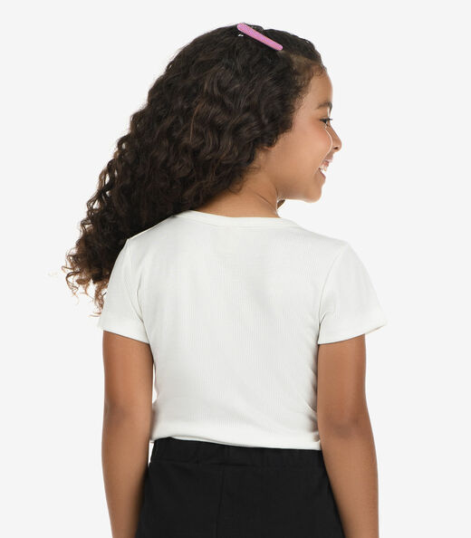 Blusa Feminina Ribana de Viscose Rovi Kids Bege