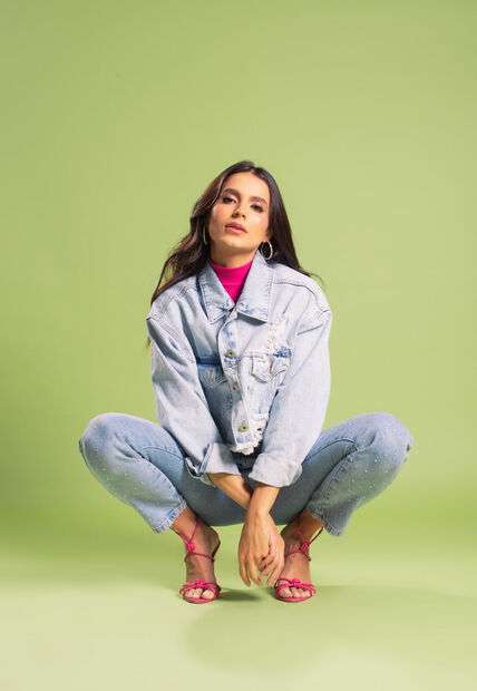 Jaqueta Jeans Cropped Oversized Salvatore Fashion