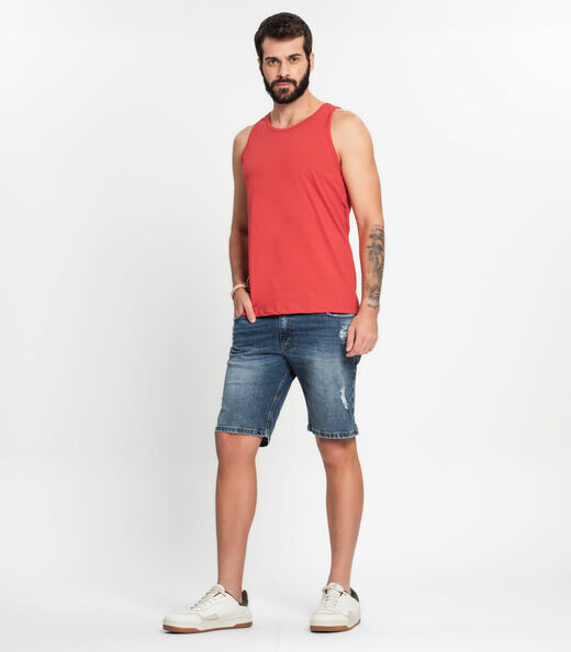 Regata Meia Malha Básica Masculina Kohmar Laranja