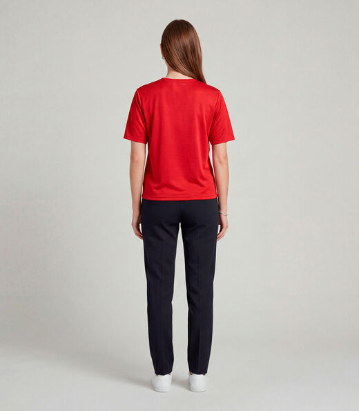 Blusa Feminina 100% Poliéster Básica Infinita Cor Vermelho