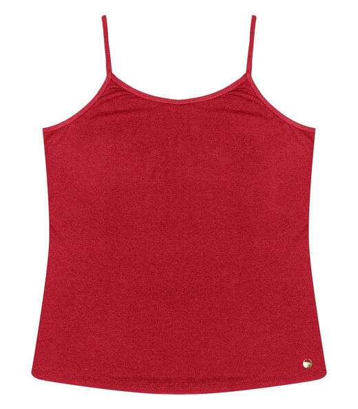 Blusa de Alça Feminina Viscotorcion Básica Rovitex Vermelho