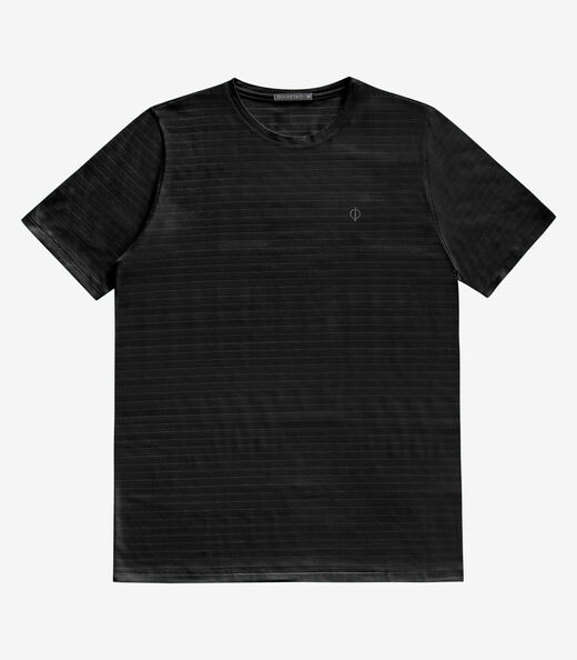 Camiseta Masculina Cotton Listrado Diametro Preto