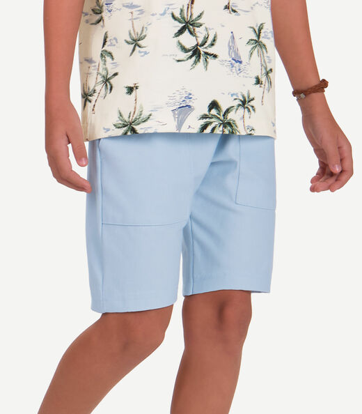 Conjunto Camiseta com Bermuda Menino Trick Nick Bege