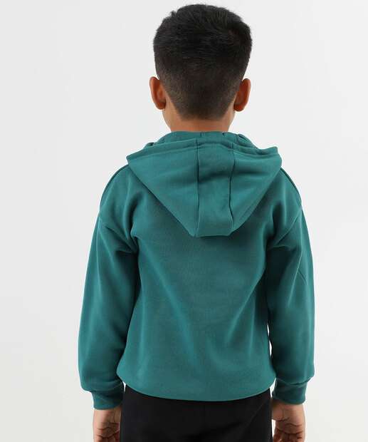 Blusão Infantil Moletom Capuz Marisa Tam 4 a 10 Verde