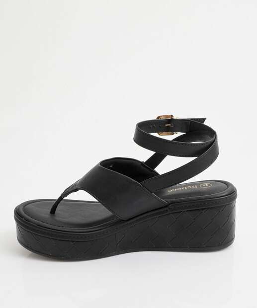 Sandália Feminina Flatform Bebecê Preto