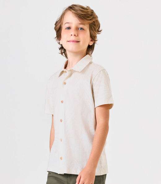 Conjunto Infantil Camisa Com Bermuda Trick Nick Bege