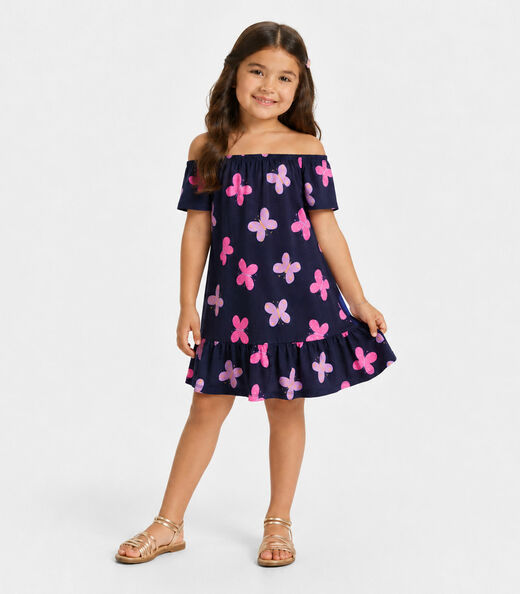 Vestido Infantil Estampado Infinita Cor Azul
