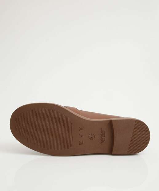 Mocassim Loafer Feminino Bico Redondo Caramelo