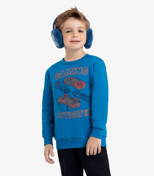 Conjunto Infantil Blusão Com Calça Gamer Rovi Kids Azul