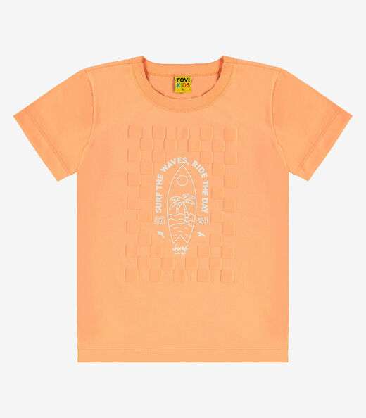 Camiseta Infantil Meia Malha Rovi Kids Laranja