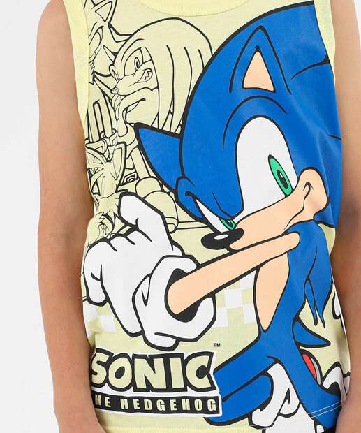 Regata Infantil Sonic Tam 4 a 10 Amarelo