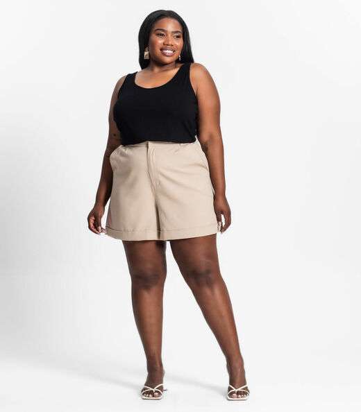 Regata Plus Size Em Ribana Canelada Secret Glam Preto