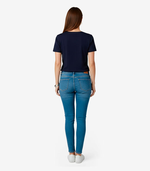 Blusa Feminina Manga Curta Infinita Cor Azul