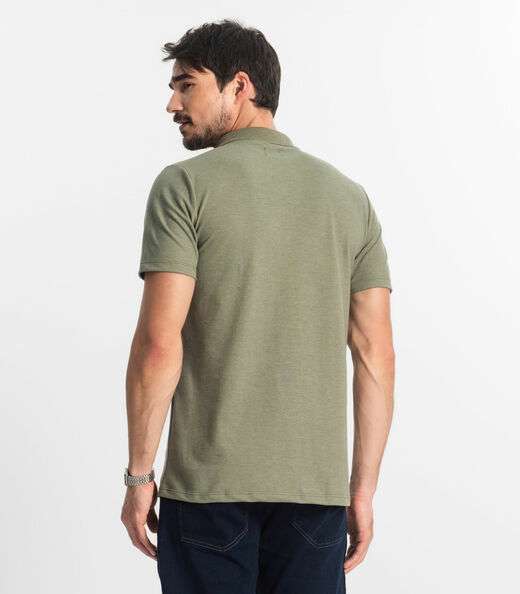 Polo Masculina Pique Diametro Verde