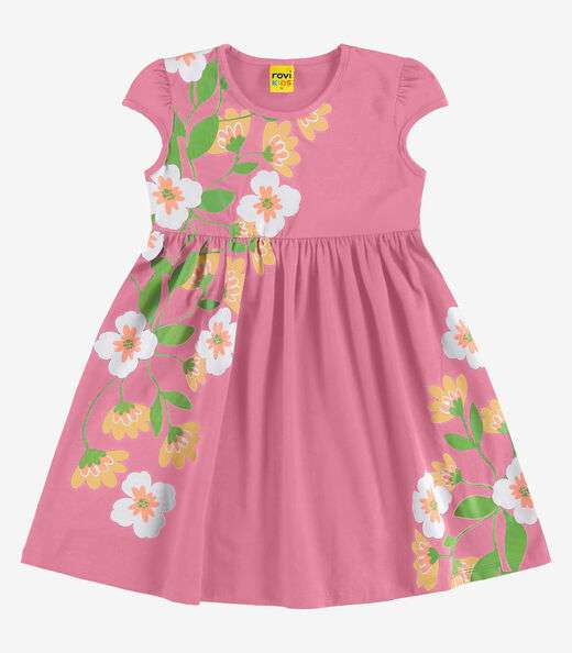 Image_Vestido Infantil Manga Curta Rovi Kids Rosa