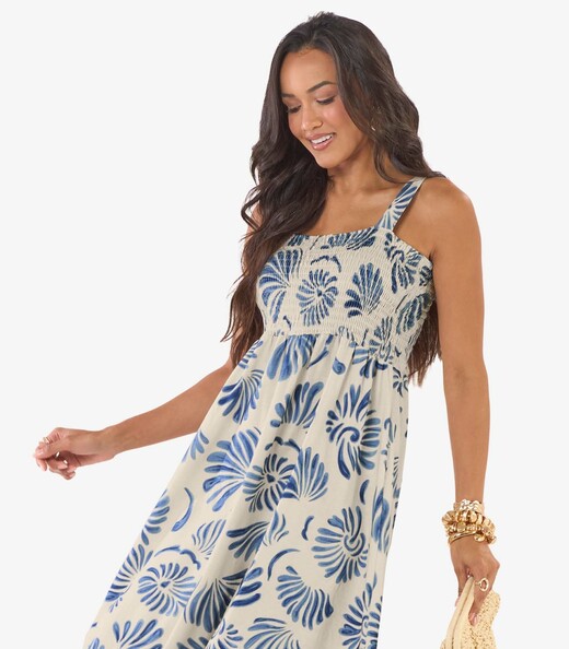 Image_Vestido Midi Feminino Meia Malha Estampado Rovitex Azul
