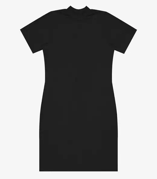 Vestido Curto de Ribana Feminino Rovitex Preto