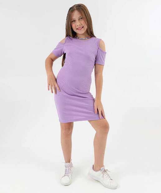 Image_Vestido Juvenil Open Shoulder Canelado Marisa Tam 10 a 16