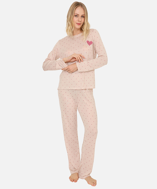 Image_Pijama Feminino Tricô Bordado Coração Marisa Bege