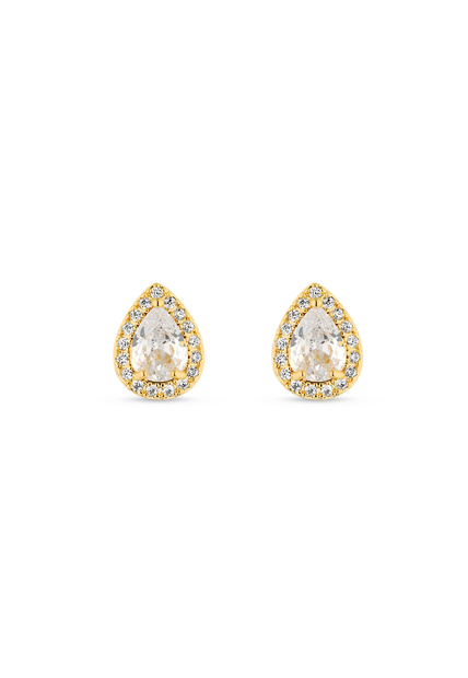 Image_Brinco Semijoia Gota Cristal Média com Zircônias  Banhadas a ouro 18k