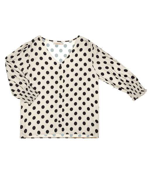 Camisa Feminina Poá Mangas 3/4 Endless Bege