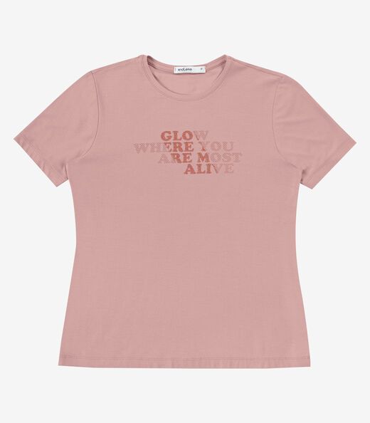 Blusa Feminina Com Estampa Em Foil Viscose Endless Rosa
