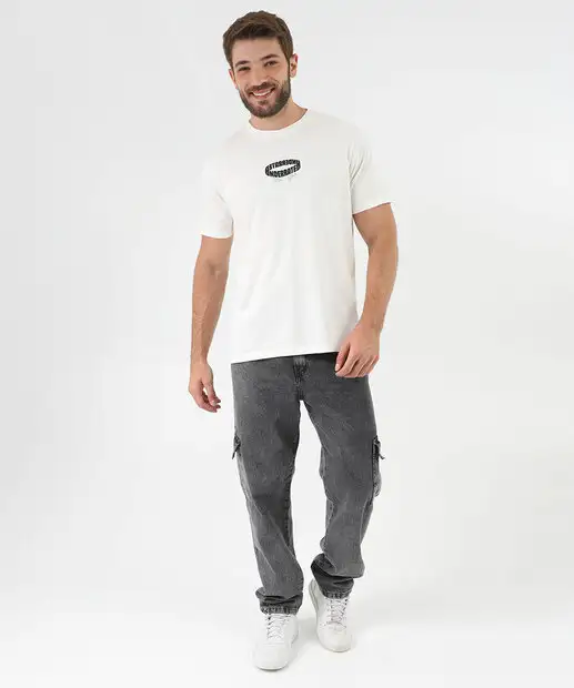 Image_Calça Masculina Reta Jeans Cargo Preto