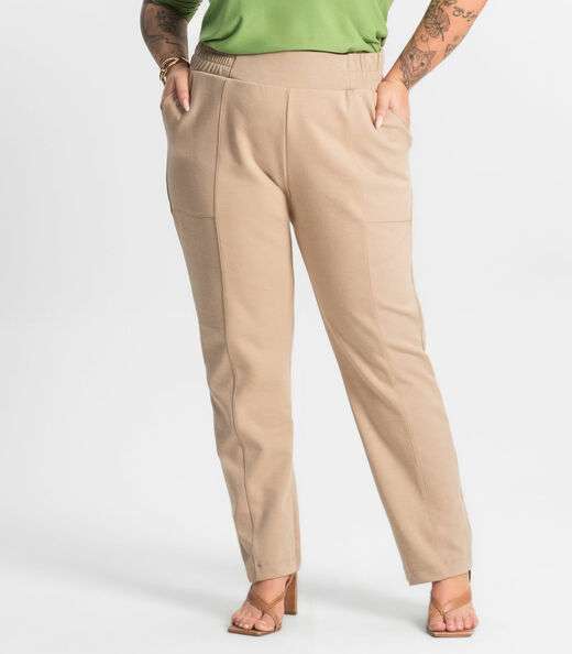 Calça Plus Size Secret Glam Marrom
