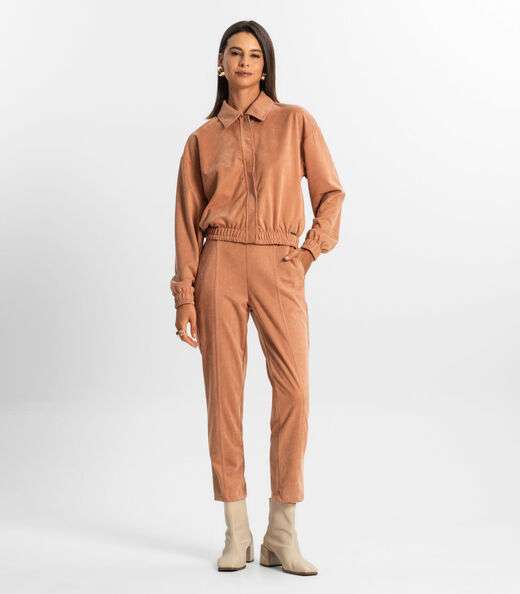 Image_Calça Suede Feminina Rovitex Marrom