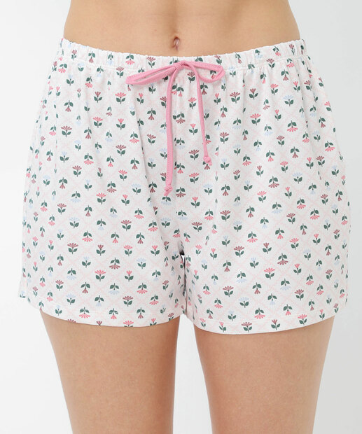 Pijama Feminino Americano Estampado Marisa Off White