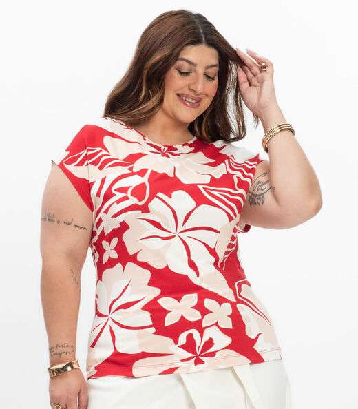 Blusa Manga Curta Feminina Secret Glam Vermelho