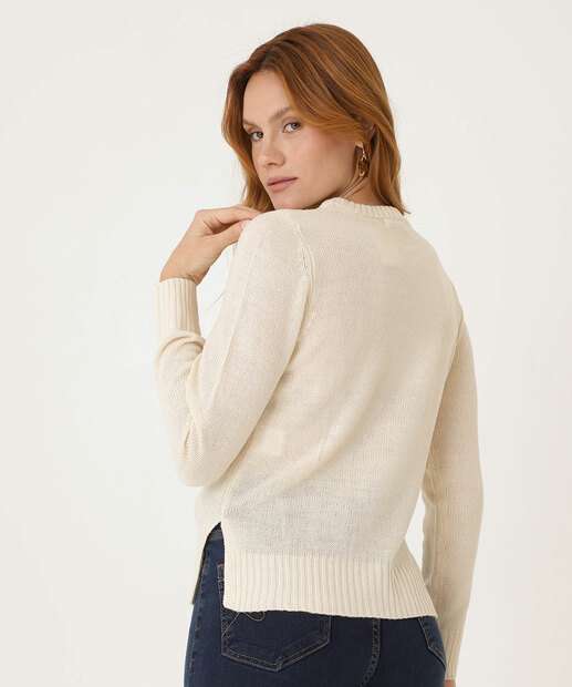 Suéter Feminino Tricô Textura Marisa