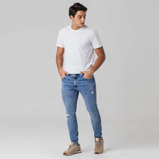 Image_Calça Jeans Super Skinny Puídos Masculina Zune