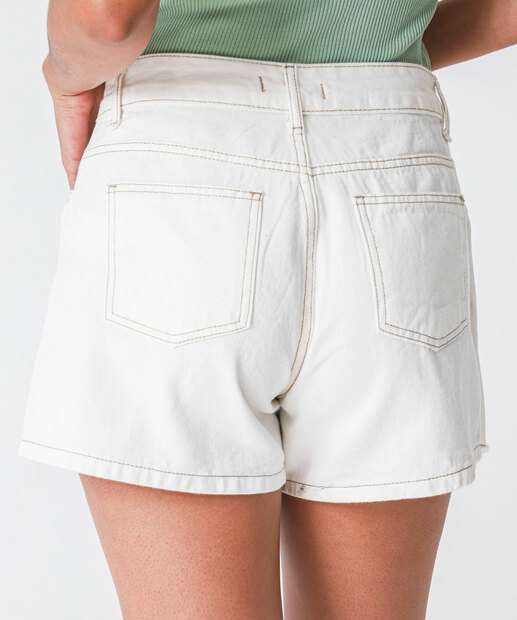 Short Saia Feminino Sarja Off White