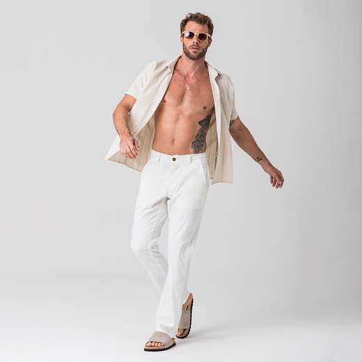 Image_Calça Jogger Sarja Branca Masculina Rock e Soda