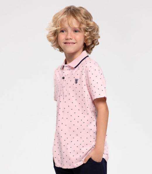 Conjunto Infantil Polo Com Bermuda Trick Nick Rosa