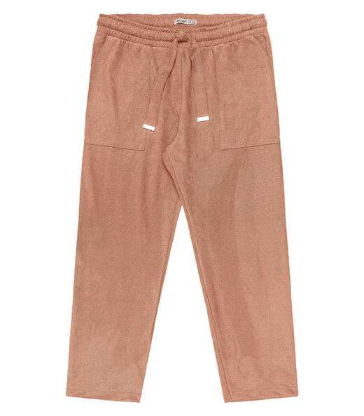 Calça Reta Plus Size Feminina Em Suede Secret Glam Marrom