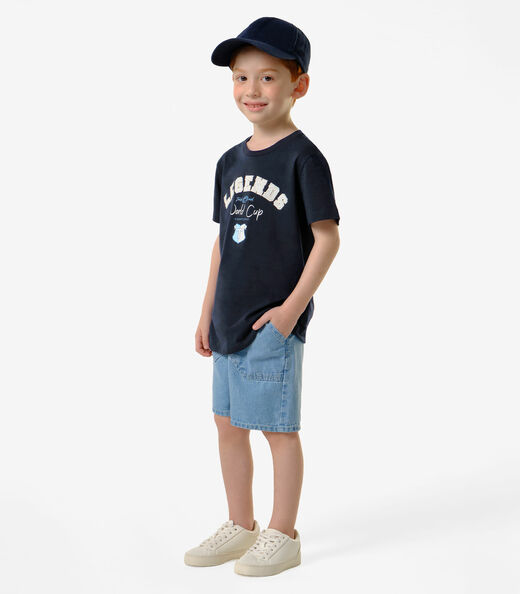 Conjunto Infantil Camiseta Com Bermuda Trick Nick Azul
