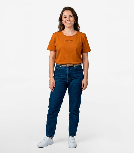 Blusa Feminina Manga Curta Infinita Cor Marrom