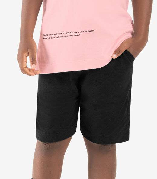 Conjunto Infantil Camiseta Com Bermuda Rovi kids Rosa