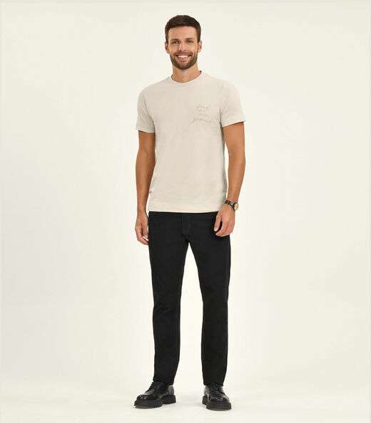 Camiseta Masculina Manga Curta Malhão Diametro Bege