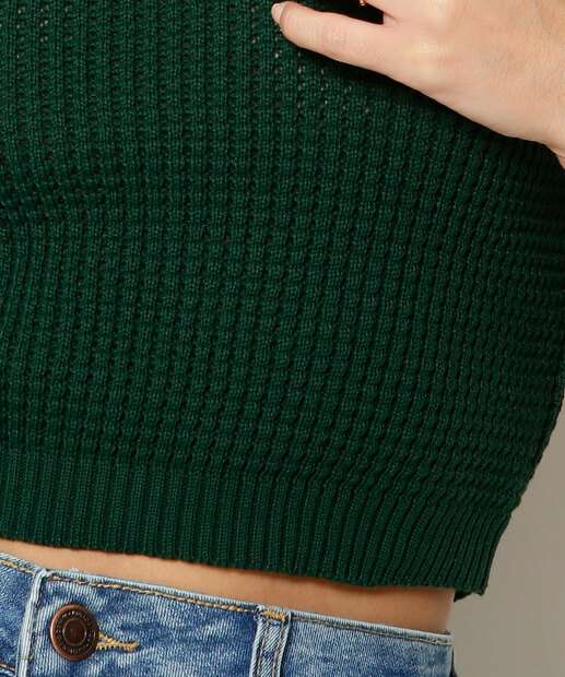 Blusa Cropped Feminina Tricô Marisa