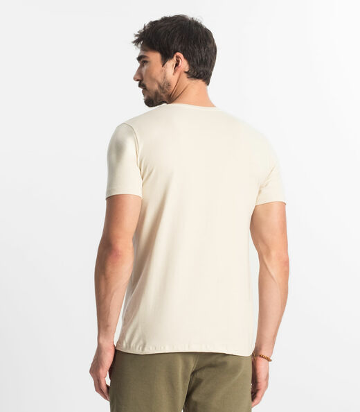 Camiseta Plus Size Masculina Diametro Bege