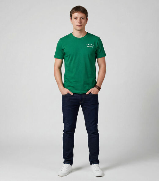 Image_Camiseta Masculina em Cotton Leve Brasil Select Verde