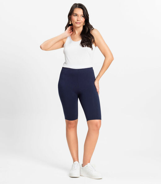 Bermuda Ciclista Feminina em Cotton Pesado Rovitex Azul