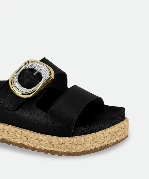 Tamanco Feminino Flatform Fivela Beira Rio Preto