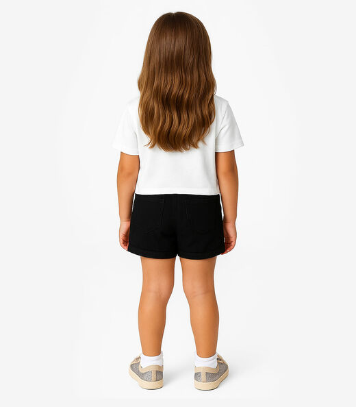 Short Infantil Jeans Com Bolsos Select Preto