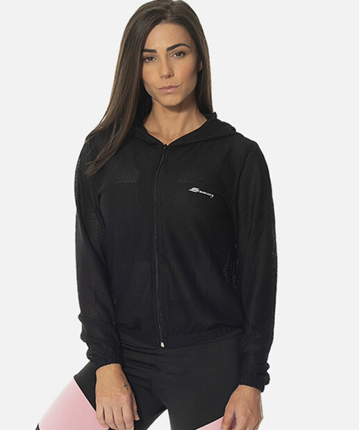 Jaqueta Feminina Fitness Com Capuz Sawary