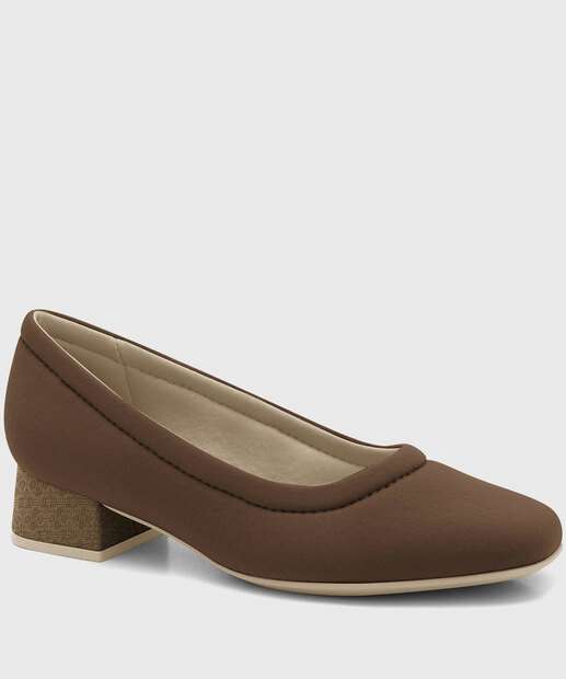 Image_Scarpin Feminino Salto Grosso Comfortflex Marrom